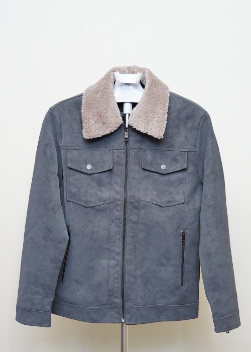 Suede leather With Fur Collar For Men - Image 4