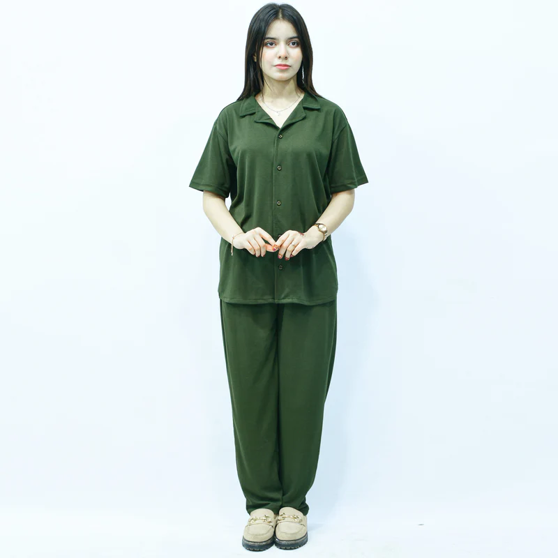 Jupiter Celebrity Unisex French Pique Olive Coord Set